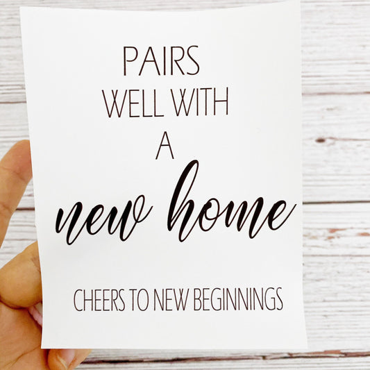 Pairs Well with a New Home Wine Label – Housewarming Gift | New Home Celebration | Custom Wine Labels