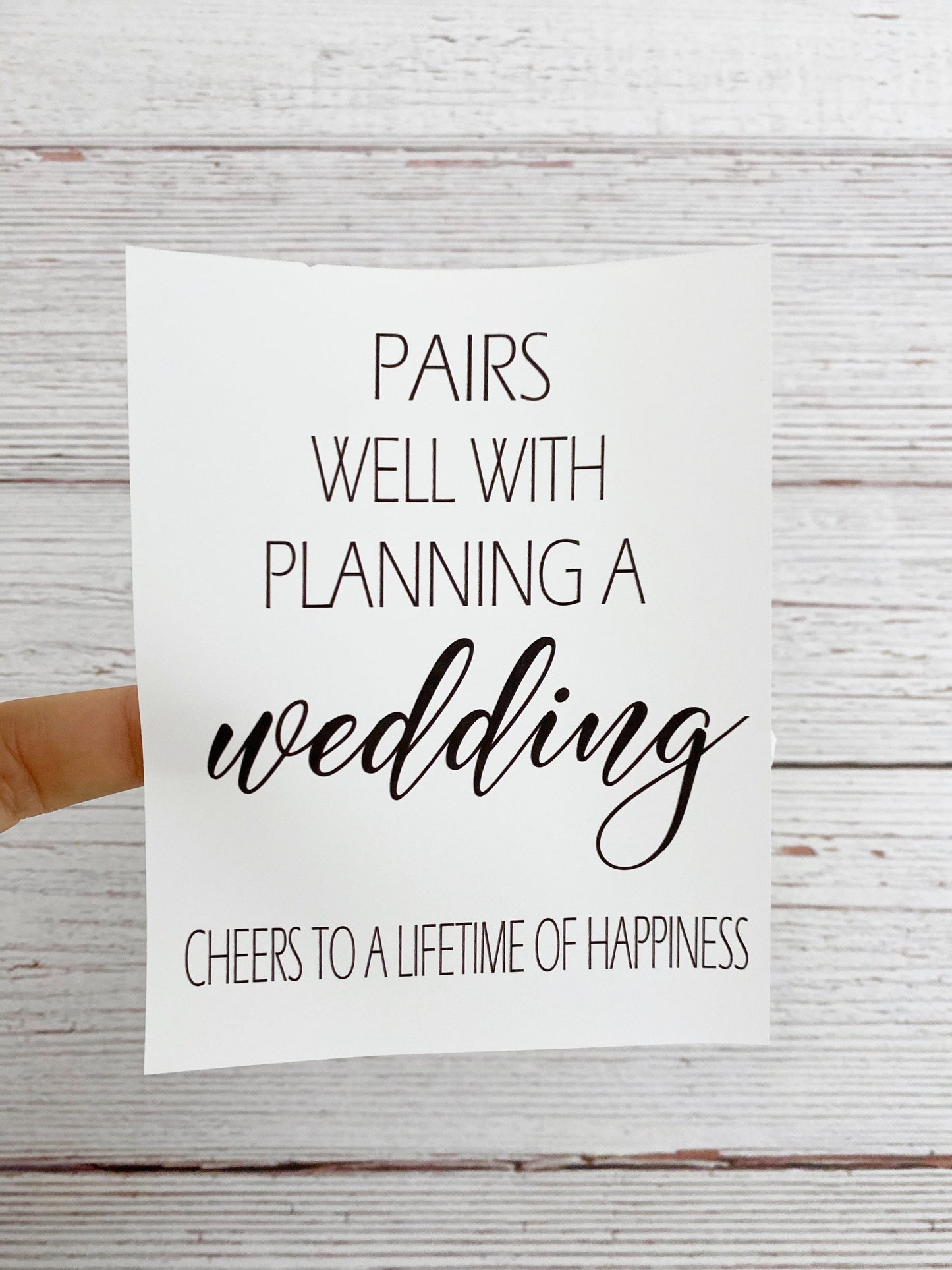 Pairs Well with Planning a Wedding Wine Label – Engagement Wine Label | Engagement Gift | Custom Wine Labels