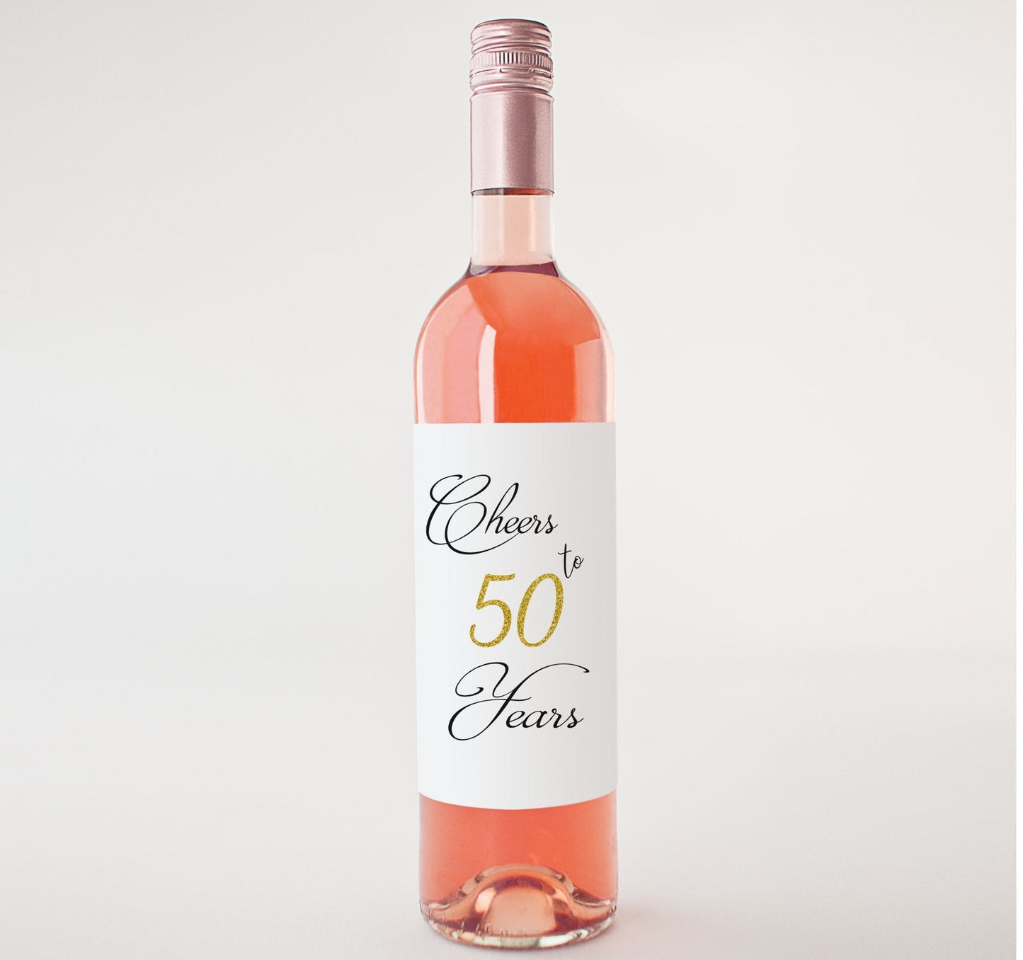 Cheers to 50 Years Wine Bottle Label – 40th, 50th, 60th Birthday | Milestone Birthday Wine Label | Party Favor
