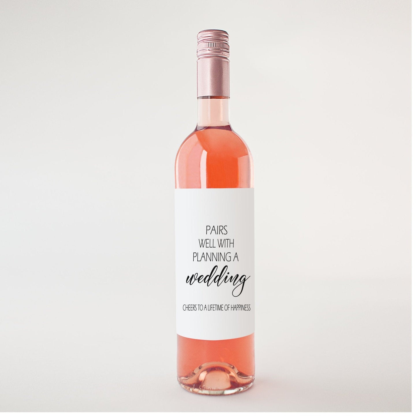 Pairs Well with Planning a Wedding Wine Label – Engagement Wine Label | Engagement Gift | Custom Wine Labels