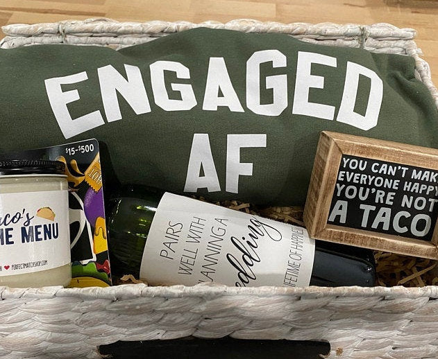 Pairs Well with Planning a Wedding Wine Label – Engagement Wine Label | Engagement Gift | Custom Wine Labels