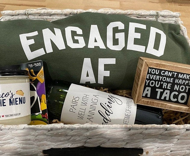 Pairs Well with Planning a Wedding Wine Label – Engagement Gift | Engagement Wine Label | Custom Wine Labels