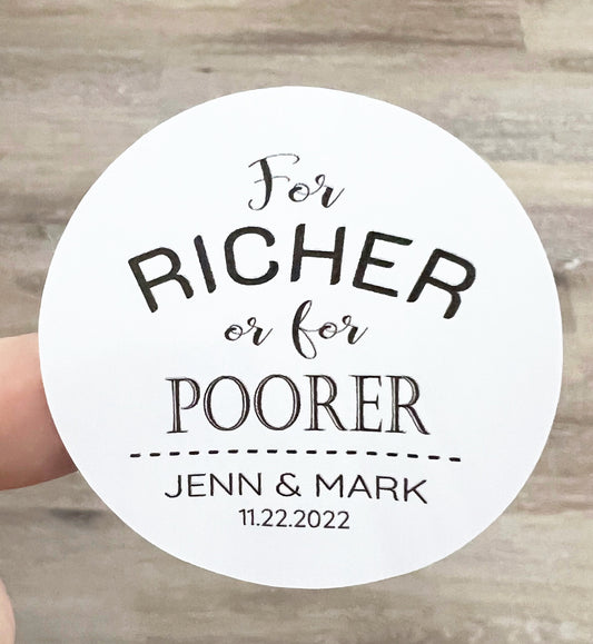 Lotto Ticket Wedding Favors | Lottery Ticket Favor Bags | "For Richer or For Poorer"
