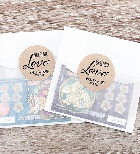 **Lotto Ticket Wedding Favors | Whole Lotto Love Favor Bags | Lottery Ticket Favor Gifts**