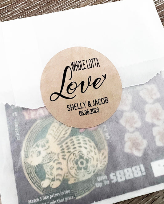 **Lotto Ticket Wedding Favors | Whole Lotto Love Favor Bags | Lottery Ticket Favor Gifts**
