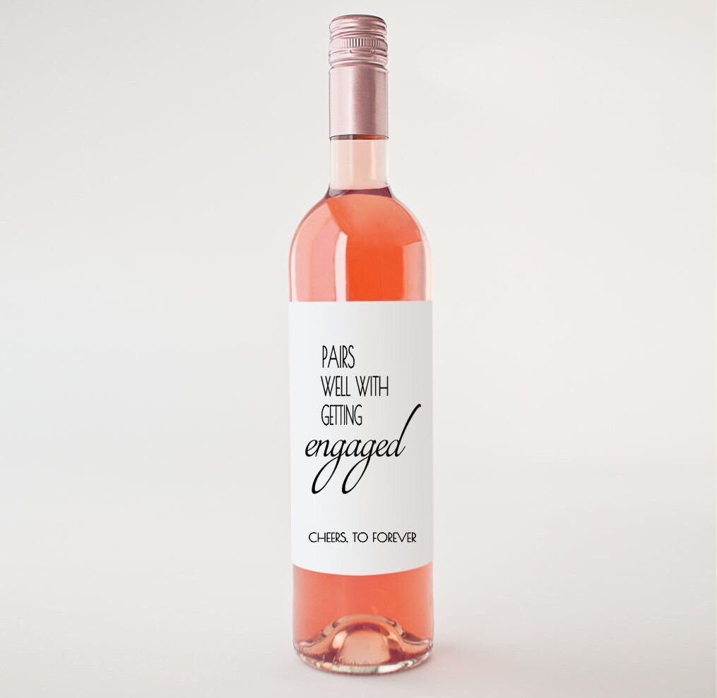 Pairs Well with Planning a Wedding Wine Label – Engagement Gift | Engagement Wine Label | Custom Wine Labels
