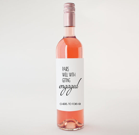 Pairs Well with Planning a Wedding Wine Label – Engagement Gift | Engagement Wine Label | Custom Wine Labels
