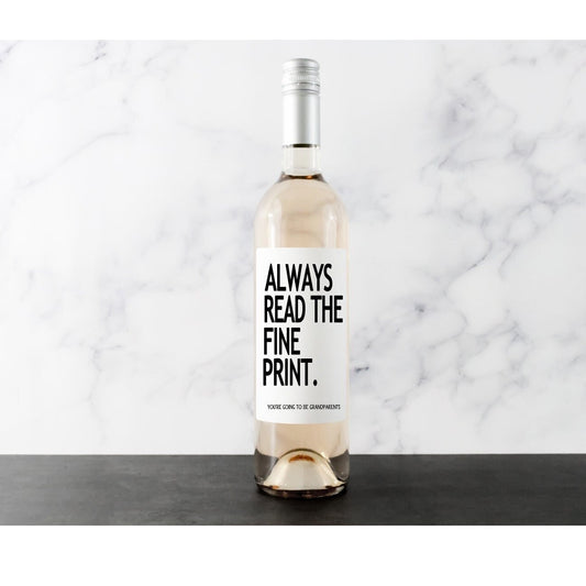 Baby Announcement Wine Labels – Pregnancy Reveal | Pairs Well with Being Grandparents, Aunt & Uncle | Custom Gift