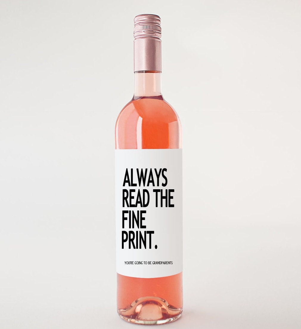 Baby Announcement Wine Labels – Pregnancy Reveal | Pairs Well with Being Grandparents, Aunt & Uncle | Custom Gift