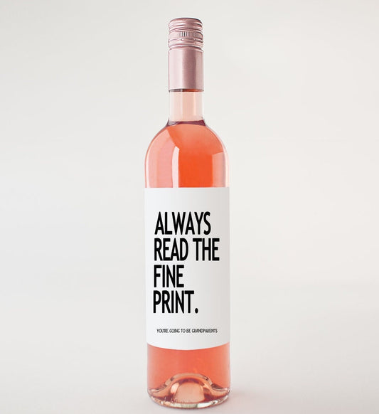 Baby Announcement Wine Labels – Pregnancy Reveal | Pairs Well with Being Grandparents, Aunt & Uncle | Custom Gift