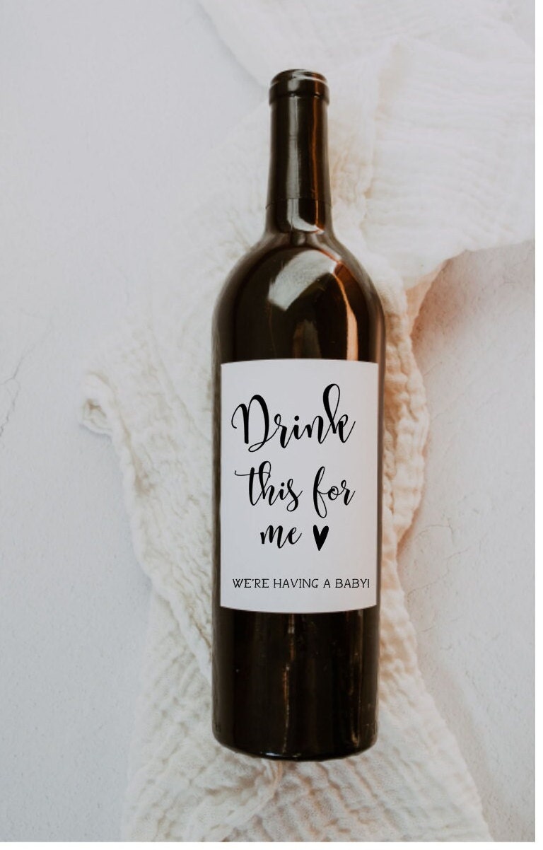 Baby Announcement Wine Labels – Pregnancy Reveal | Pairs Well with Being Grandparents, Aunt & Uncle | Custom Gift