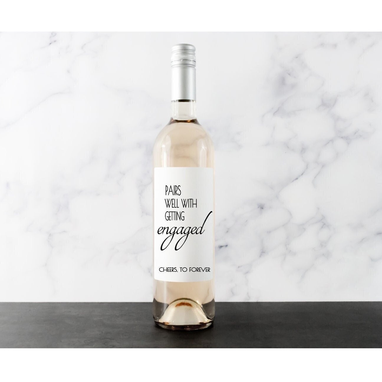 Pairs Well with Planning a Wedding Wine Label – Engagement Gift | Engagement Wine Label | Custom Wine Labels