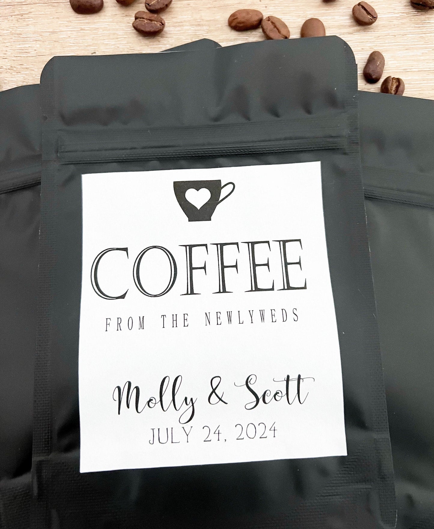 Coffee Wedding Favors – Black Coffee Favor Bags | Personalized Wedding Favors | Wedding Coffee Gift Bags