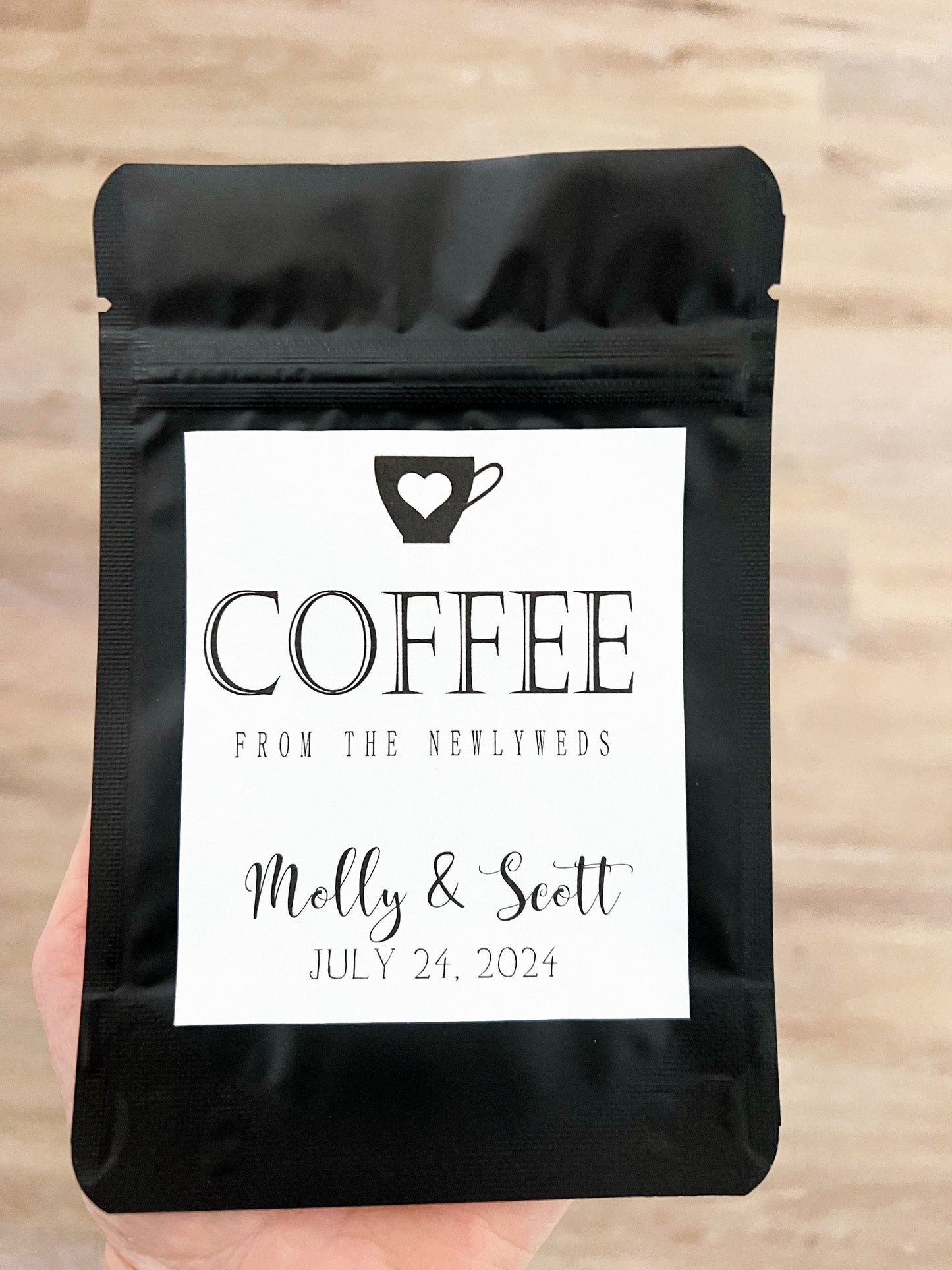 Coffee Wedding Favors – Black Coffee Favor Bags | Personalized Wedding Favors | Wedding Coffee Gift Bags