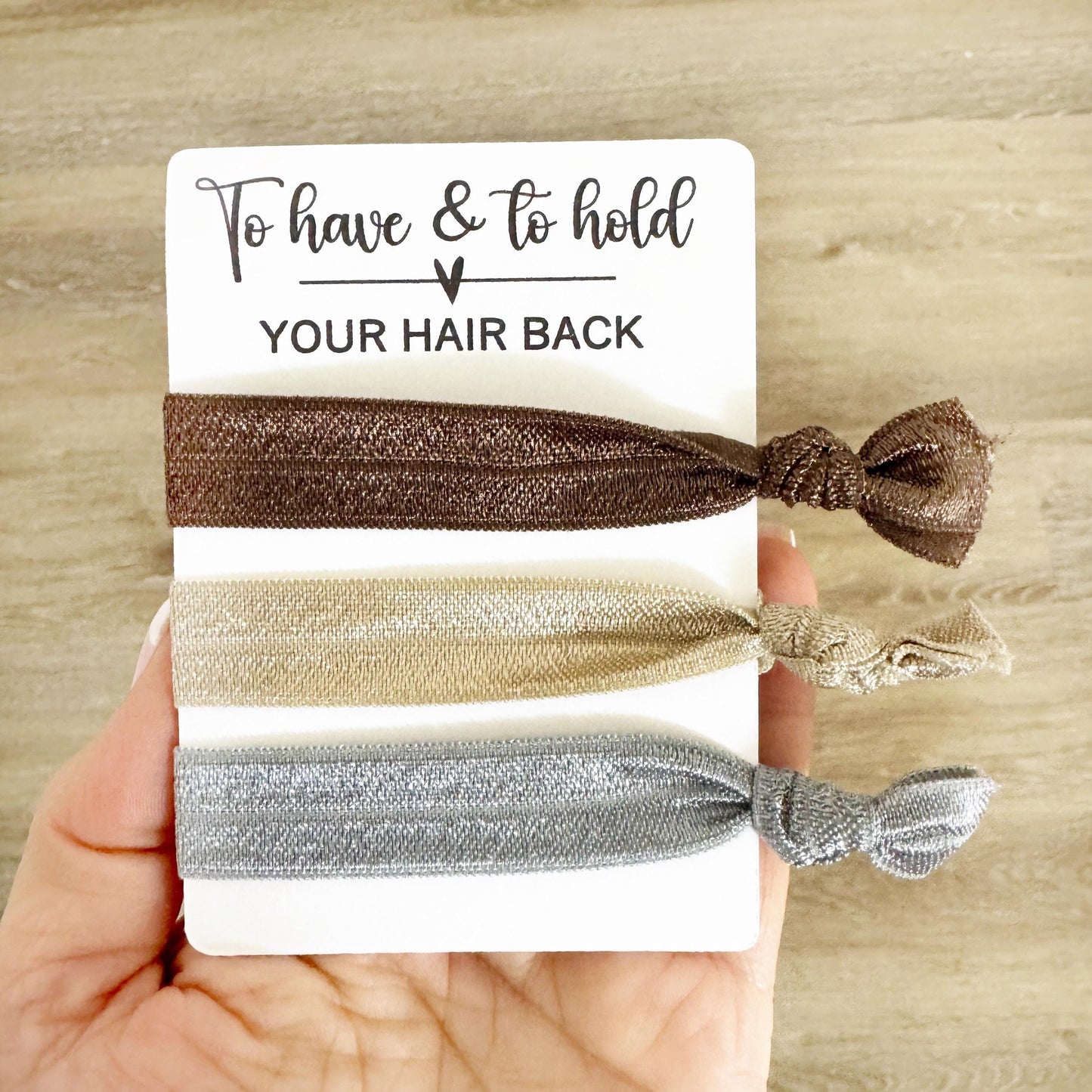Bridesmaid Hair Tie Favors - Custom Hair Tie Cards - Wedding Party Gift - Bachelorette Favors - Maid of Honor Gift - Elastic Hair Ties