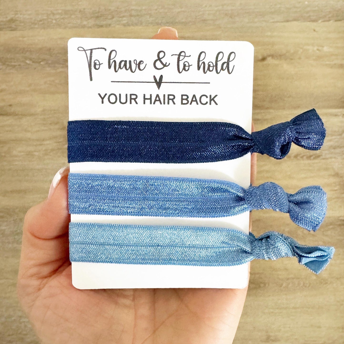 Bridesmaid Hair Tie Favors - Custom Hair Tie Cards - Wedding Party Gift - Bachelorette Favors - Maid of Honor Gift - Elastic Hair Ties