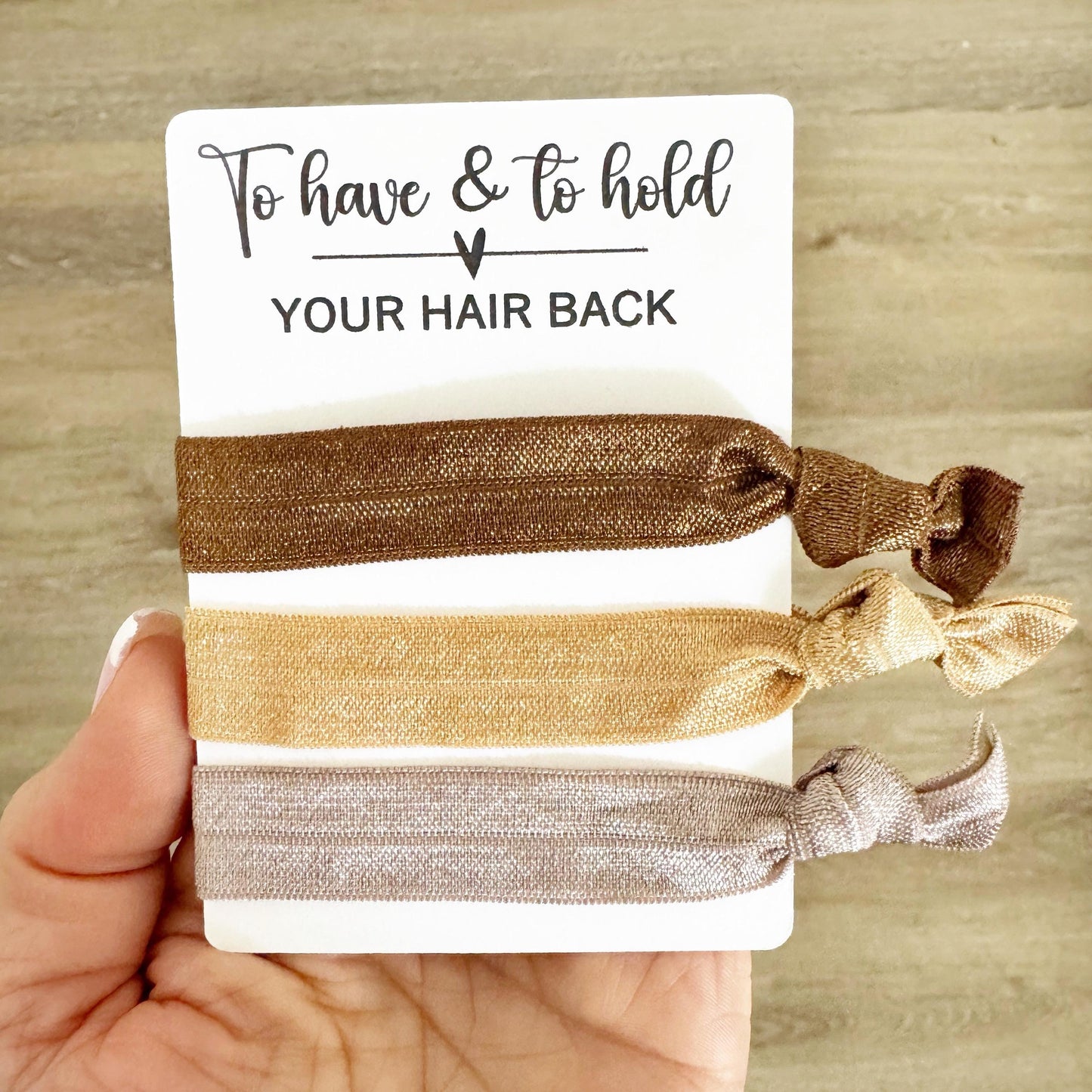 Bridesmaid Hair Tie Favors - Custom Hair Tie Cards - Wedding Party Gift - Bachelorette Favors - Maid of Honor Gift - Elastic Hair Ties
