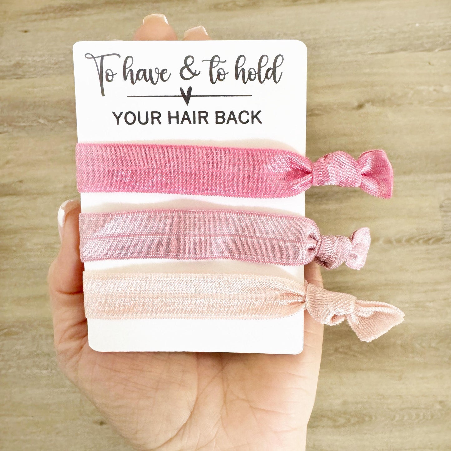 Bridesmaid Hair Tie Favors - Custom Hair Tie Cards - Wedding Party Gift - Bachelorette Favors - Maid of Honor Gift - Elastic Hair Ties