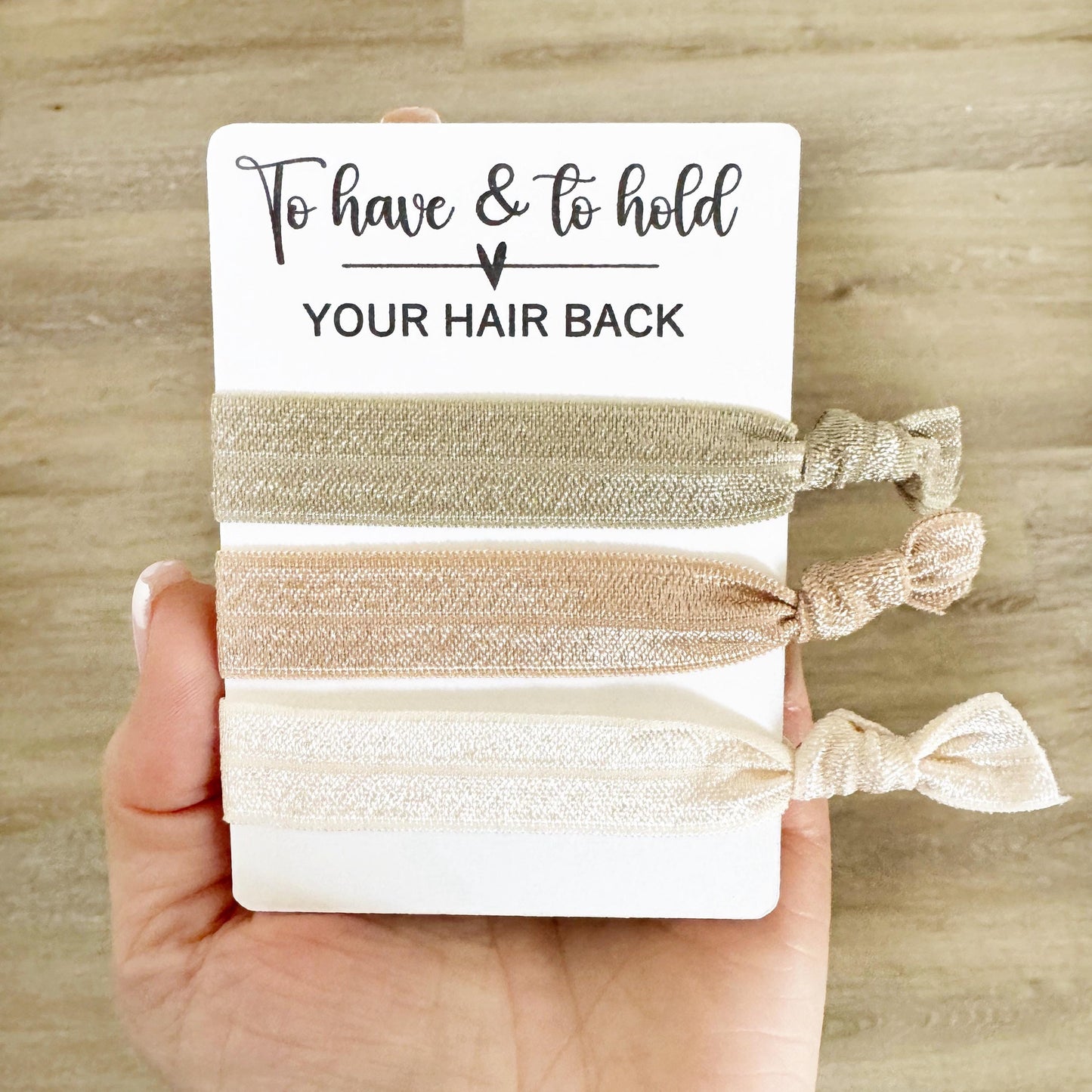 Bridesmaid Hair Tie Favors - Custom Hair Tie Cards - Wedding Party Gift - Bachelorette Favors - Maid of Honor Gift - Elastic Hair Ties