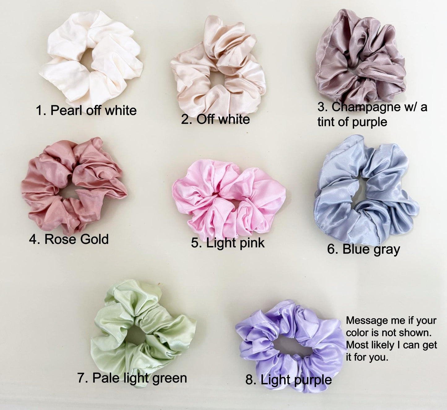 Silk Satin Scrunchies for Bridesmaids, Wedding Favors, Bachelorette Party Gifts, Custom Scrunchies, Bridal Party Accessories