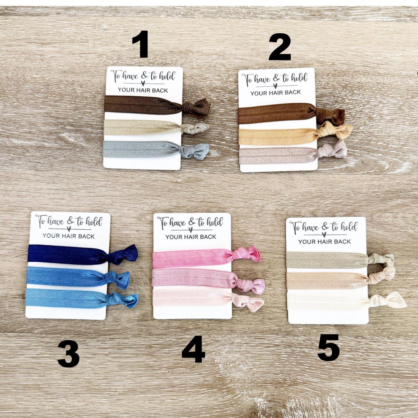 Bridesmaid Hair Tie Favors - Custom Hair Tie Cards - Wedding Party Gift - Bachelorette Favors - Maid of Honor Gift - Elastic Hair Ties