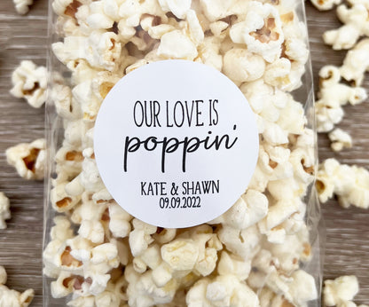 Popcorn Favor Stickers & Bags – Wedding Favors, Party Gift Bags, Custom Labels