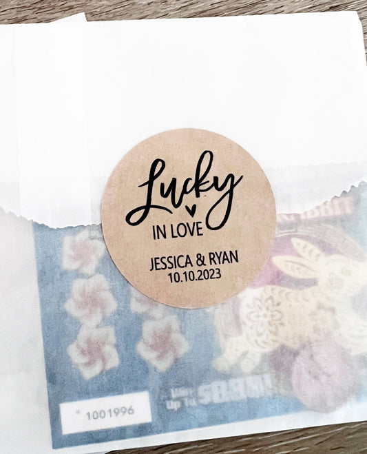 Lotto Ticket Favors | Lottery Ticket Wedding Favors | Lucky in Love Favor Bags | Wedding Favors