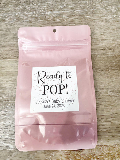Ready to Pop Baby Shower Favor Bags – Pre-Assembled Treat Bags with Stickers – Baby Shower Favors for Guests – Gender Reveal Bags