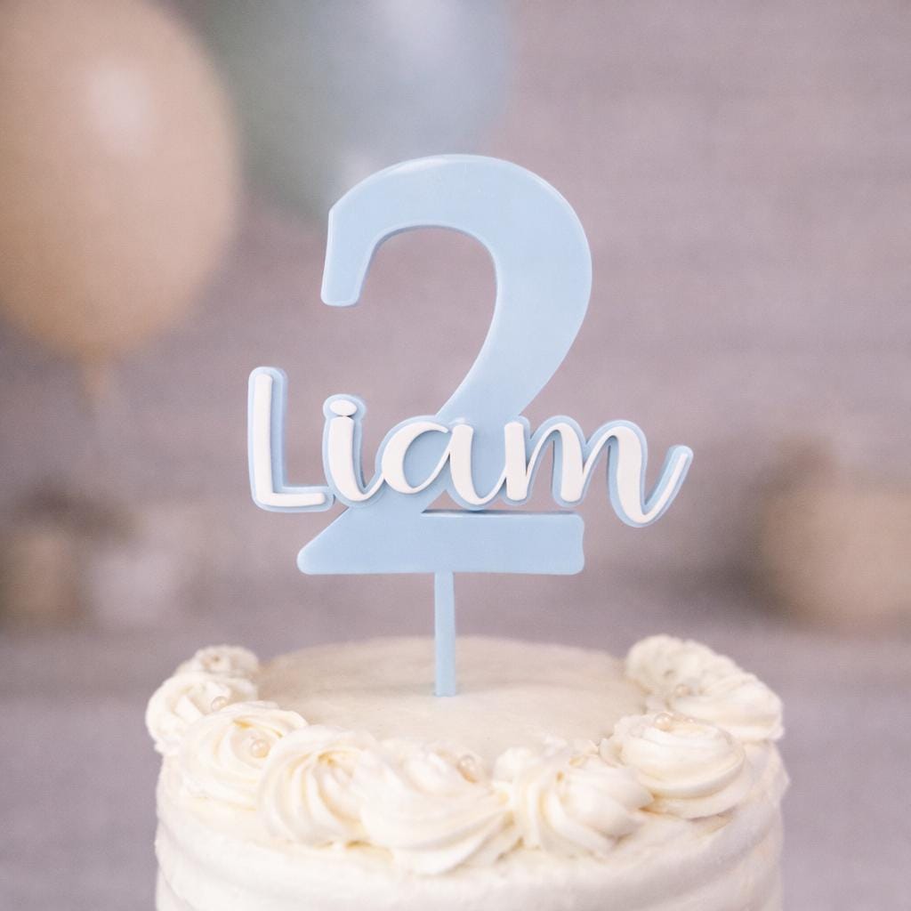 Birthday Cake Topper, Personalized Happy Birthday, Custom Acrylic Name &amp; Age