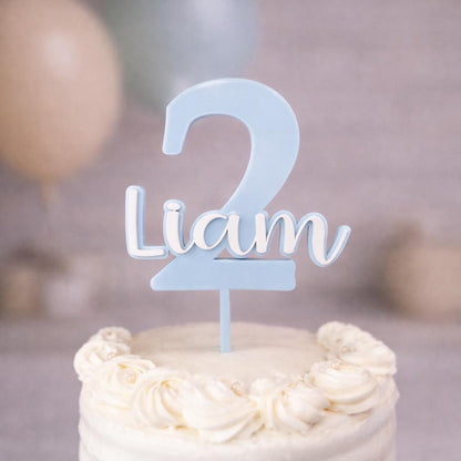 Birthday Cake Topper, Personalized Happy Birthday, Custom Acrylic Name &amp; Age