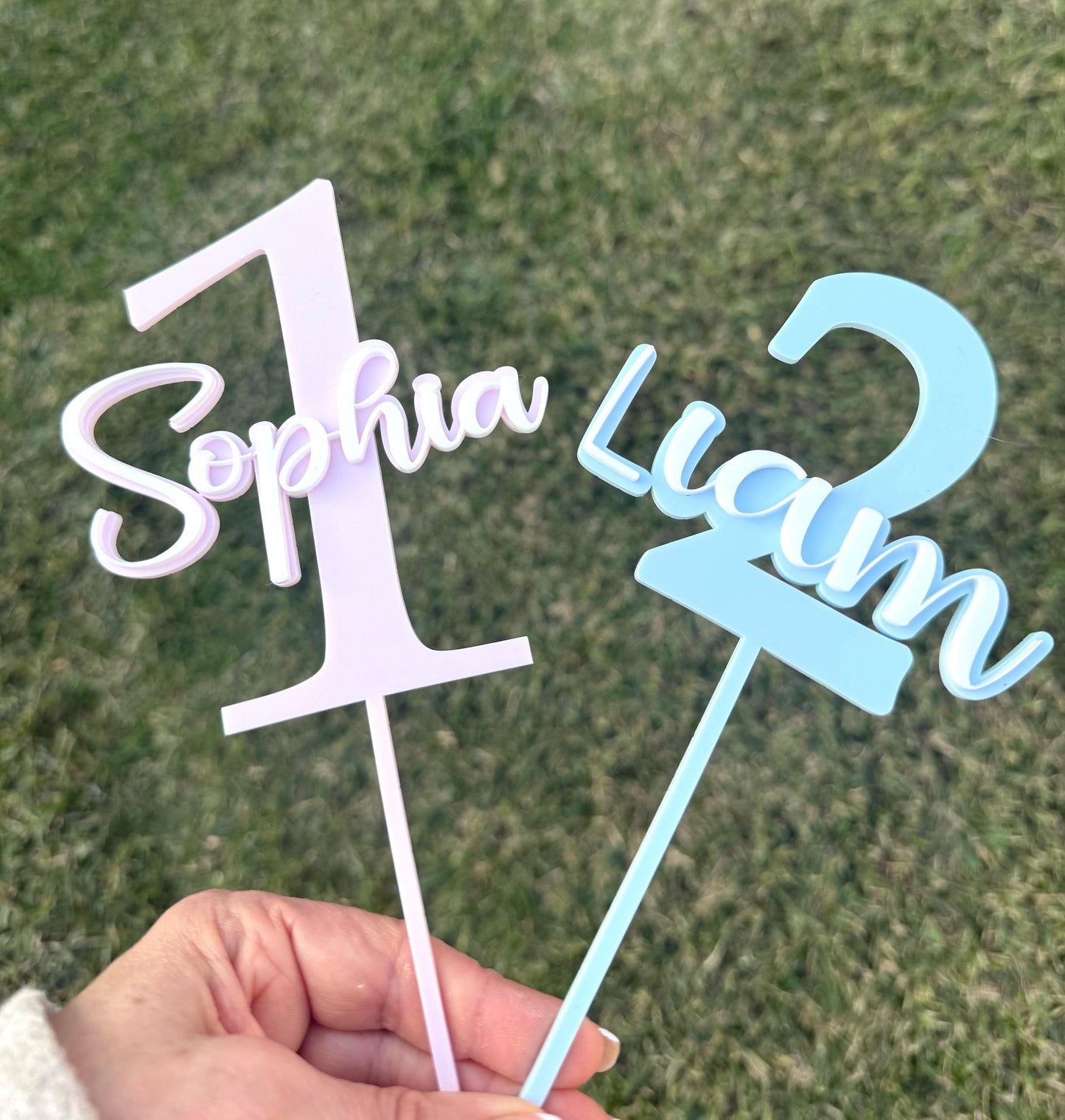 Birthday Cake Topper, Personalized Happy Birthday, Custom Acrylic Name &amp; Age
