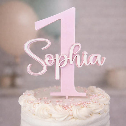 Birthday Cake Topper, Personalized Happy Birthday, Custom Acrylic Name &amp; Age