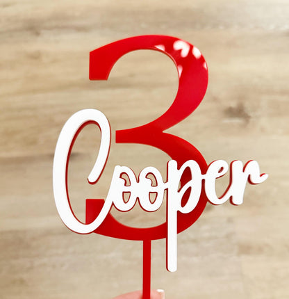 Birthday Cake Topper, Personalized Happy Birthday, Custom Acrylic Name &amp; Age