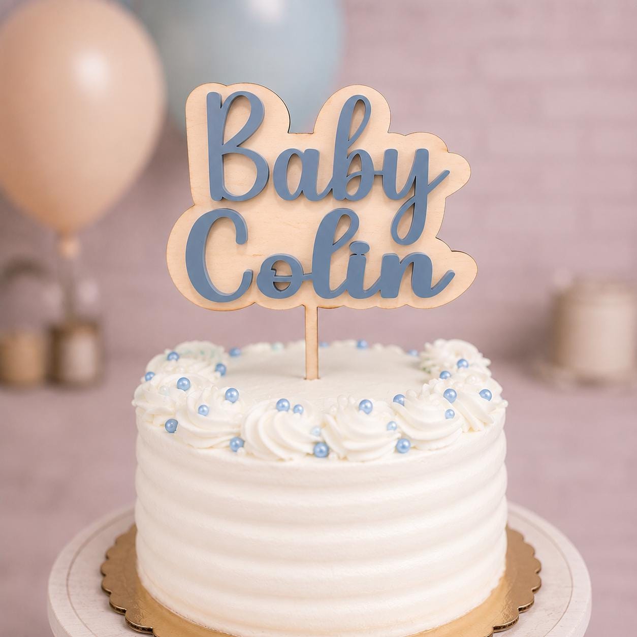 Baby Shower Cake Topper, Cake Topper, Custom Wood Cake Topper
