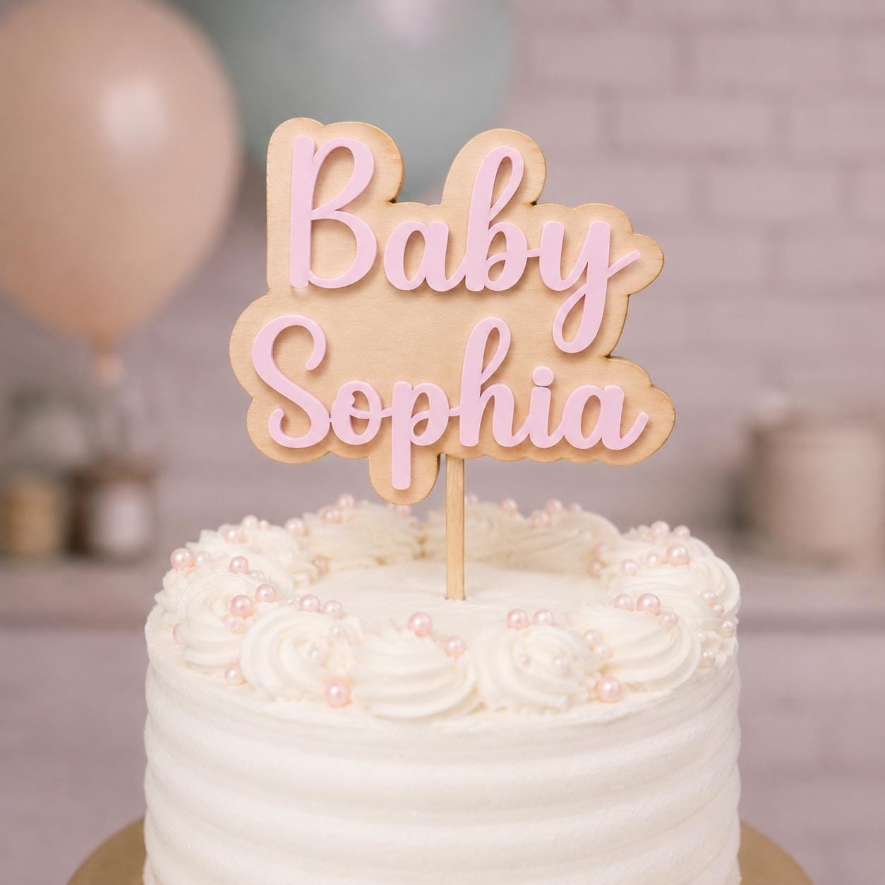 Baby Shower Cake Topper, Cake Topper, Custom Wood Cake Topper