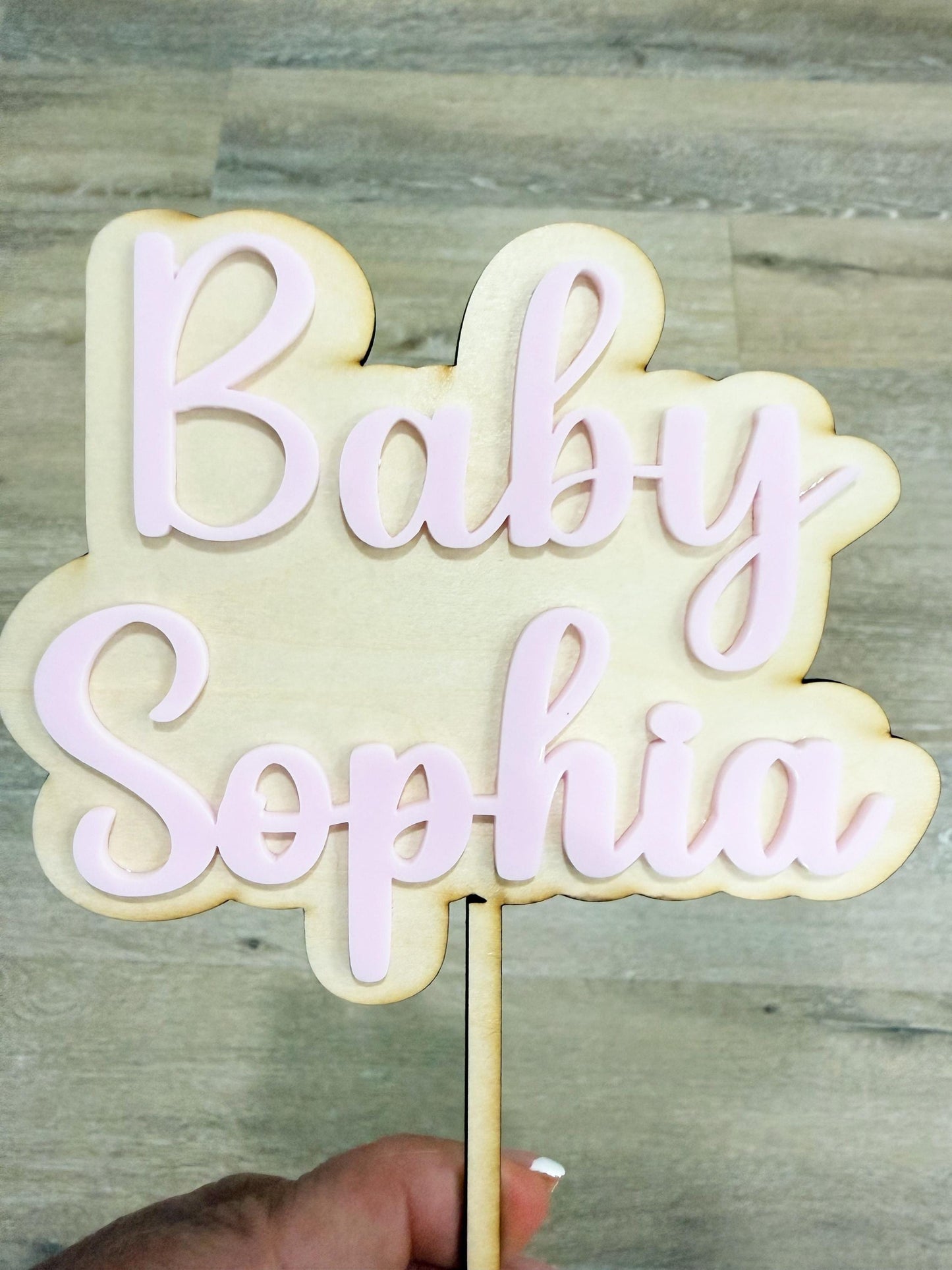 Baby Shower Cake Topper, Cake Topper, Custom Wood Cake Topper